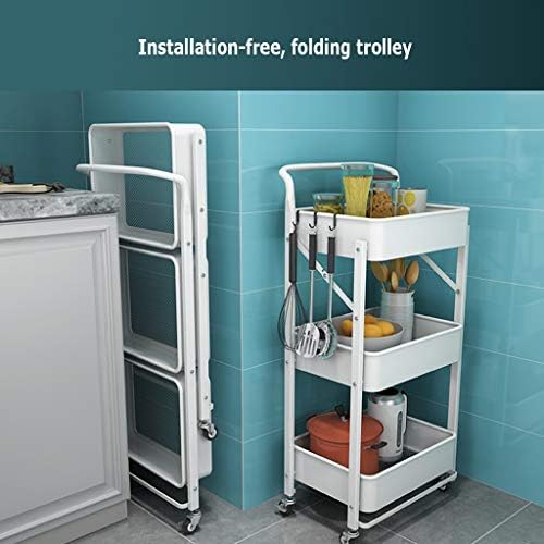 QFFL kuhinjske police za skladištenje polica preklopna kolica Veliki kapacitet uštede prostora metalnog materijala jak i izdržljiv za kuhinjski rezervat
