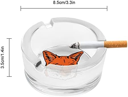 Ilustracija lisice za glavu Okrugli stakleni pepeljarski držač za cigarete Kućište Slatko pušenje