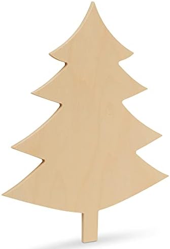 Drvo božićno drvo izrez 18 inča, pakovanje od 3 komada, koristi se kao drvena vješalica za vrata