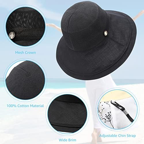 Žene plaža Hat Floppy Reverzibilni veliki sunčani šešir Širok BRIM FEDORA SPF HAT UPF 50+