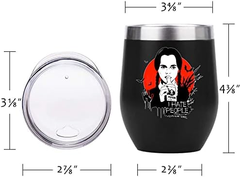Srijeda Addams film porodična zabava izolovana čaša za vino, 12 Oz sa poklopcem horor Fantasy TV