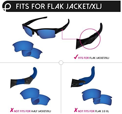 PapaViva zamjena sočiva & gumene kompleti za Oakley Flak Jacket XLJ Oo9009 naočare za sunce Frame