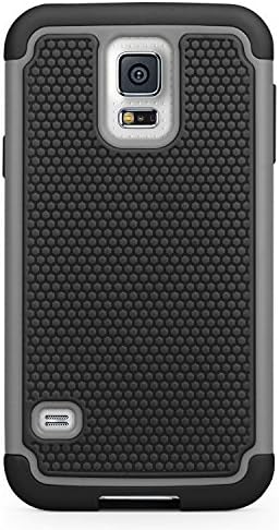 Galaxy S5 Case, SYONER [Shockproof] Hybrid gumeni dvoslojni oklop Defender zaštitni poklopac kućišta za Samsung Galaxy S5 s V I9600 [Siva / Crna]