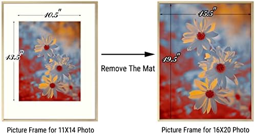 Zlatna državna umjetnost, 16x20 okvir za slike Zlatni aluminijski ekran Slike 11x14 sa prostirkom ili 16x20 bez prostirke za montiranje realnog stakla za fotografije okvira