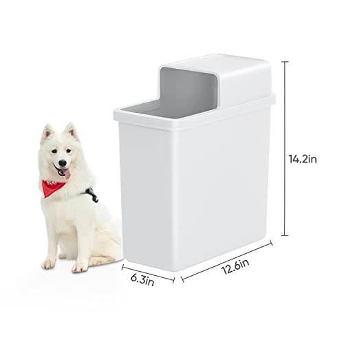 Joybos Kupatilo Kantu, Mali pas otporna na smeće može sa poklopcem od 14 litarne tanke plastične kante 4 galona otpadne košarice za ured za spavaću sobu za smeće RV, bijela