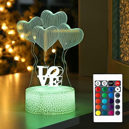 3D LED Illusion Lamp | akrilna vizuelna lampa - 16 načina promjene boje - savršeno za uređenje doma, rođendanske