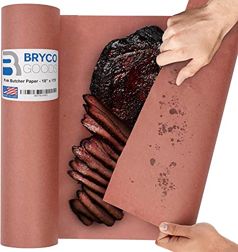 Pink Mesarska papirna rola-18 inča x 175 stopa-prehrambeni papir za umotavanje breskvi za dimljenje
