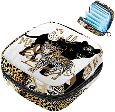 Oryuekan sanitarne torba za spremanje salveta, prijenosne torba za patent patent pauza za zaštitu patentnih paketa za ponovno punjenje, tamponski torba za žene djevojke, crtani životinjski leopard