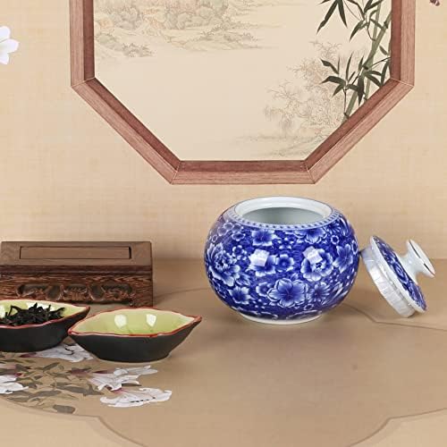 Xingyan Tradicionalni Chinoiserie okrugli đumbir Jars plave i bijele porculanske serije Keramičke posude za pohranu sa zatvorenim poklopcima, za kućnu / kuhinju / trpezarijski stol ukras