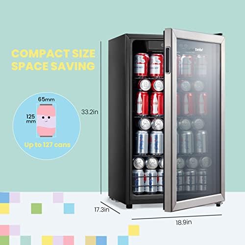 Comfee 'CRV127S3Ast Cooler pića, 127 limenki pića hladnjak, digitalni termostatski kontrole i wirthco 40092 lijevak kralj kaplje - crna plastika 22 x 22 x 1,5 inča