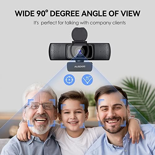 Autofokus 1080p Web kamera sa poklopcem za privatnost, AUSDOM AF640 Full HD poslovna web kamera sa dvostrukim