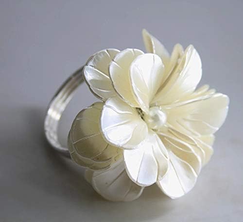 Uxzdx cujux biserni cvjetni prsten za salvetu vjenčani odmor, veleprodaja držač salveta 12 kom