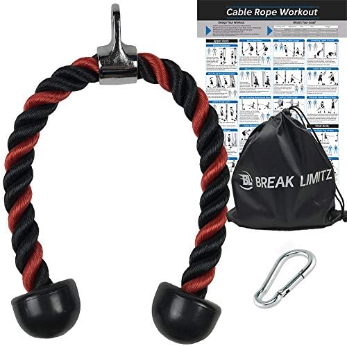 Break Limitz Red triceps Rope Pull Down & amp; Set postera | 27 ili 36 inča najlonsko uže za teške