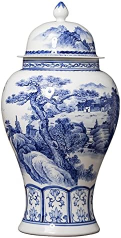 Namazi keramičke staklenke, čaj teglica, kinijski tezaci, plavi i bijeli đumbir Jars Đumbir Jar vaza sa poklopcem