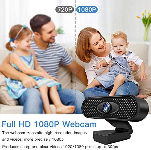 Icheckey Full HD 1080p Web kamera, Plug & amp; Play USB web kamera sa ugrađenim dvostrukim mikrofonom,