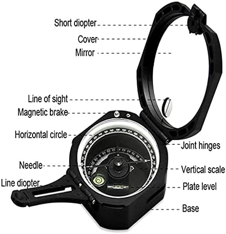 Profesionalni geološki kompas Handheld lagan nadvisni vojni kompas za preživljavanje za mjerenje