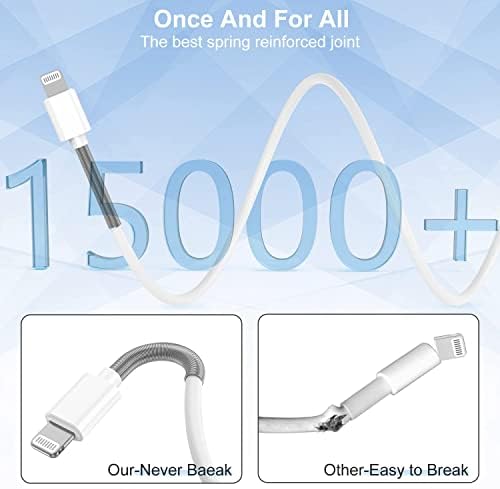 [2pack] Extra Long iPhone kabl 10ft, Apple MFi sertifikovani kabl za punjenje munje 10 stopa, iPhone USB