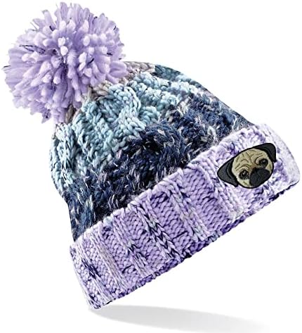 Bang Tidy odjeća Pug Beanie pletene šešir - ljubitelji psa Pokloni za žene - zimske kape za žene vezene