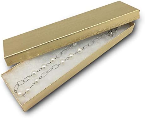 TheDisplayguys 100-paket 82 Pamuk ispunjen kartonski papir nakit poklon kutiju - zlatna folija