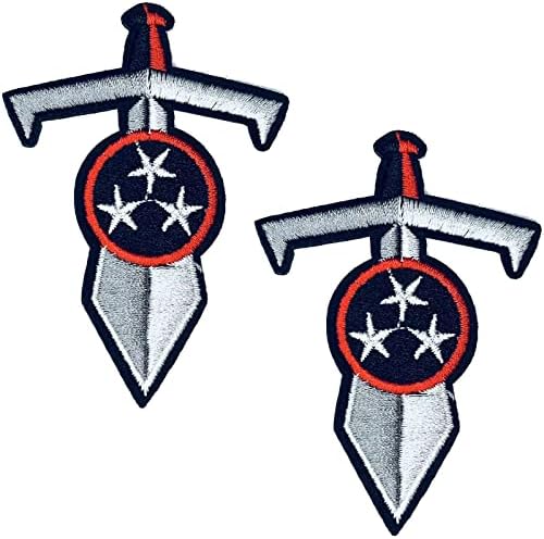 ADDONES 2pcs Popular ragbi timski mač Titans Logo željeza na šini na vezenom zakrpu za jakne ruksake