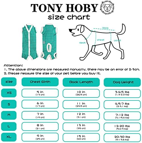 Tony Hoby pas pidžama, pasa ljetna košulja, pas JUMPUSUIT 4 nogu za obnavljanje za obnavljanje prozračnih za mali srednjeg psa