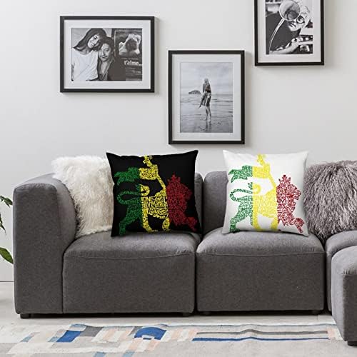 Rasta Lion - Jedan ljubavni set od 2 baca jastuk navlake kvadratne jastuke jastuka za kauč za sofu kauč Auto dekorativni
