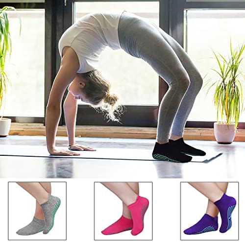 Noćne čarape za žene za žene 4 parove, pilates, joga, čisto bare, balet, ples, bosonožna vježba