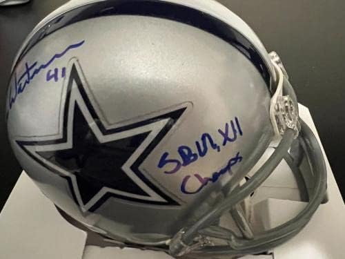 Charlie Waters Dallas Cowboys SB Vi, Xii šampioni Jsa potpisali Riddell Mini kacige sa autogramom NFL