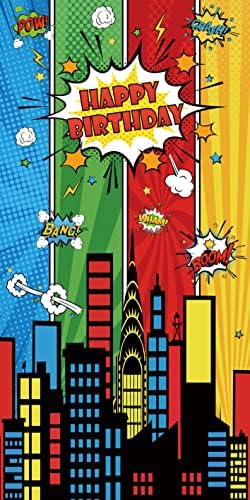 3x6ft Super City Boy Banner pozadina crvena žuta Anime Super City Backdround dekoracija zelena