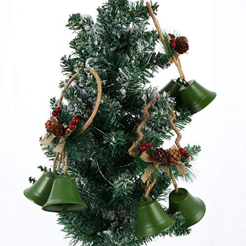Vanjski zatvoreni zvono, 3pcs Pinecone ukras viseća viseća bobica kamin privjesak Božićna zvona zvona zelena vijenac Xmas metal crveni vješalica ukras igara
