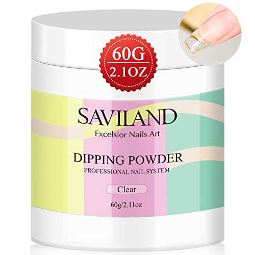 Saviland 60g Clear Dip Powder & 15ml tečni Set sa bazom/gornjim premazom, aktivator, čuvar četkica,