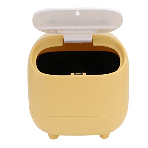 Alipis 3 kom Makeup Wastebasket soba žuta sa tip kuhinjski sto čist na Creative Tiny Desktop Press car mini držač kante za smeće mali sloj za odlaganje Radna ploča otpadne plastike život lako-