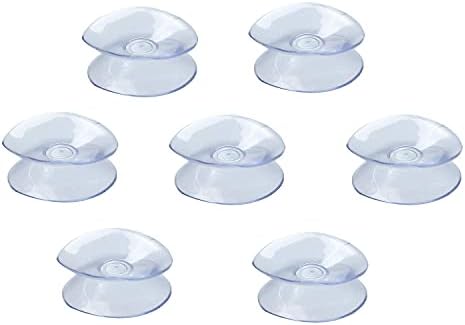 Rlecs 12pcs dvostrane usisne čaše za usisavanje jastučići za staklo, 1,18 inča prozirne plave PVC plastične male usisne čaše bez traga