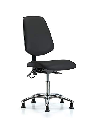 LabTech sjedeća LT41185 ESD Vinilna stolica za visinu stola sa srednjim leđima hromirana baza,