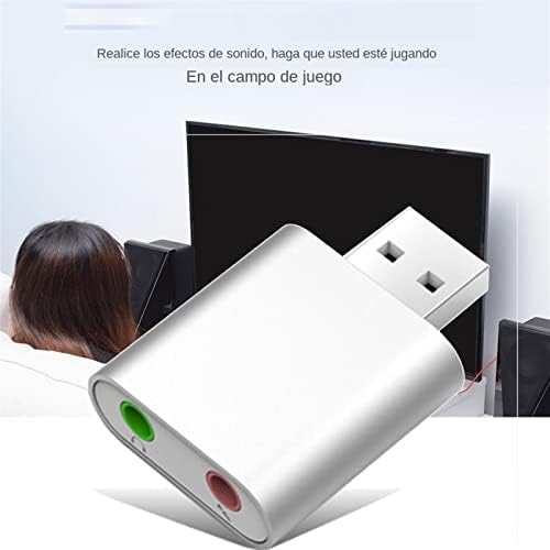 ZHIERPIUS zvučna kartica, eksterni USB Audio zvučna kartica USB to Jack 3.5 mm Converter slušalice Adapter Mic zvučna kartica slušalice virtuelni 7.1 Ch mikrofon