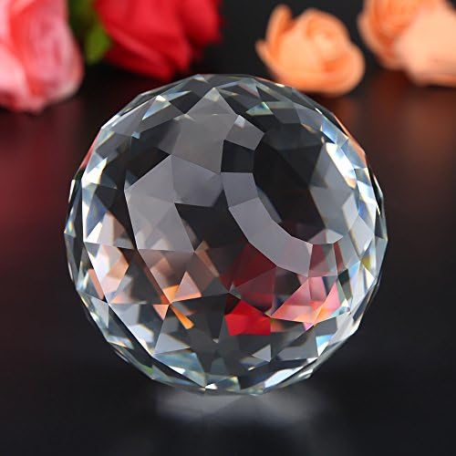 Clear Faceed Glass Crystal Ball, 1pc 60 / 80mm Clear Cle Cle Clear Prism Sklapajte sfere Clear Ball za ured