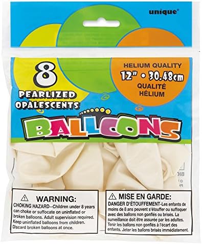 Jedinstveni biserizirani partijski baloni za lateks, 12 , bijeli