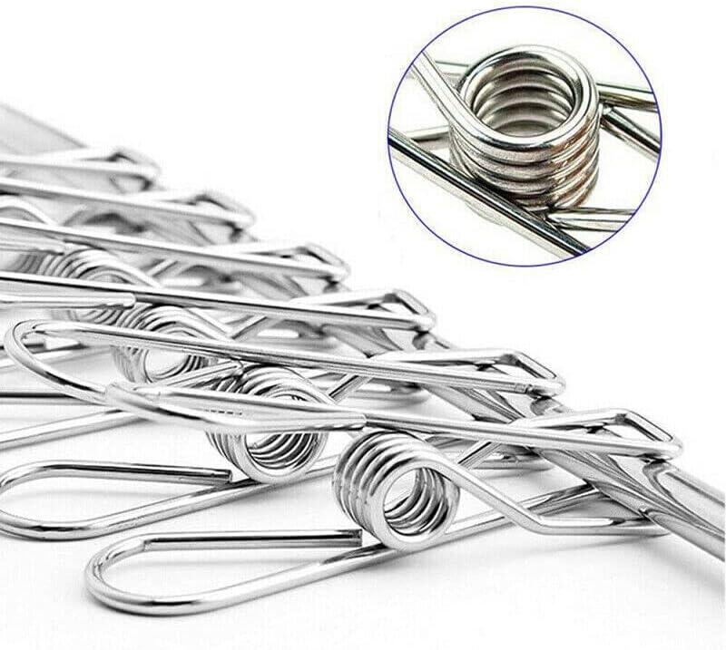 Mookeenone 20XFixed Clip, metalne žice kopče stezaljke od nehrđajućeg čelika za pranje linije za pranje veša