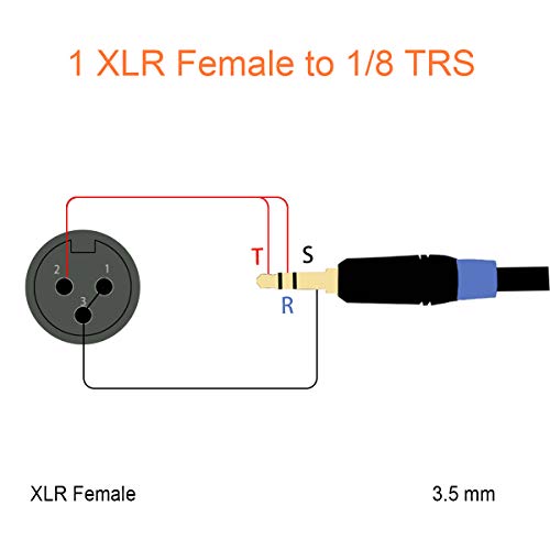 Tisino XLR do 3,5 mm mikrofona kabela, XLR ženski do 1/8 inčni mikrofon za kamkordere, DSLR kamere, uređaj za