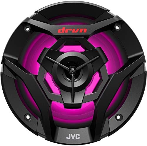JVC CS-DR620MBL 6,5 inčni automobili, motorni sportovi, auto audio stereo 2-putni zvučnici sa hladnim izgrađenim u RGB LED svjetlima, Vremenska zaštitna iPX5, 260 W, UV zaštićene roštilje uključuju - crna