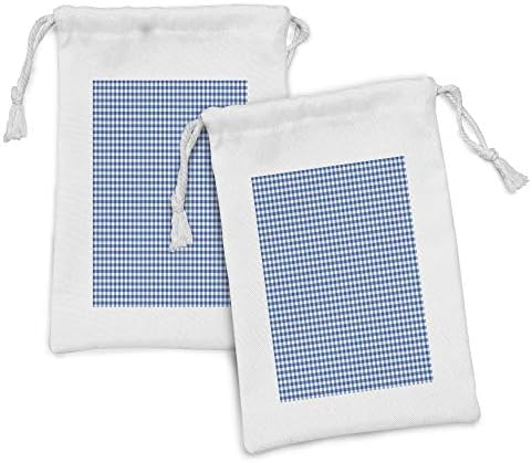 Ampesonne apstraktna torbica tkanina set od 2, piknik stola Stil Simplitic 2 obojene trake Kuhinjski preklapajući motiv, mala torba za kockice za maske i usluge, 9 x 6, ljubičasto plavo bijelo