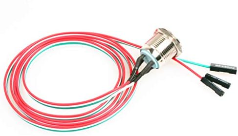 NOYITO 12mm 16mm Chassis Switch Host metalni prekidač sa 3.28 ft produžnim kablom crveno žuto