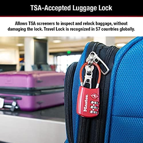 Master Lock katanac, postavite svoju kombinaciju TSA prihvaćena brava za prtljagu, 1-3 / 16 in. Široke, različite