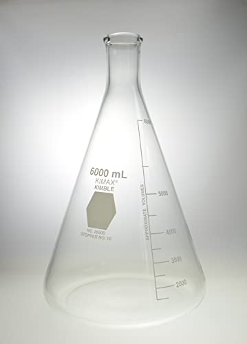 Kimax kimble erlenmeyer flask 6000ml, 12pcs / lot, art br 26500 6000