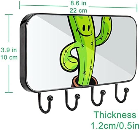 Kaktus print kaput nosač zidni nosač, ulazni nosač sa 4 kuka za kapute kaputi za ručnik torbica haljina