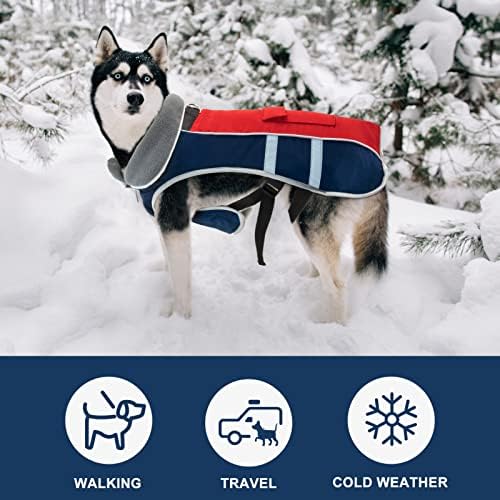 Otvori zimski kaput za pse, reflektirajuća vodootporna pseća jakna s tracnim pojasom kabelskog