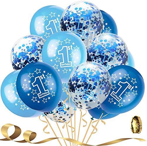 Beishida 1. Boy Rođendan Confetti baloni, prvi rođendan ukrasi 12 inčni veliki mornarički plavi