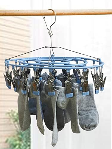 Decohomeforu stalak za sušenje čarapa od nerđajućeg čelika sa 24 kopče, okretna kuka vjetrootporna
