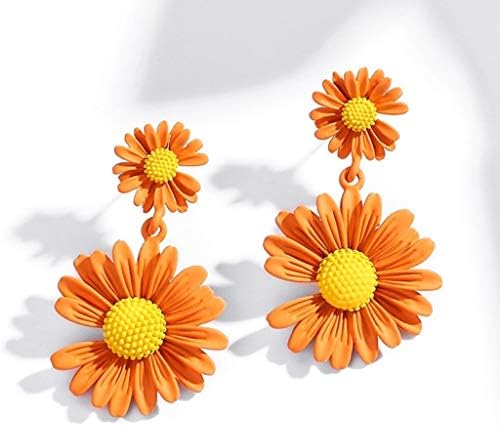 Cvijeće naušnice naušnice Tiny Daisy suncokret naušnice Vintage višebojne slatke jednostavne elegantne