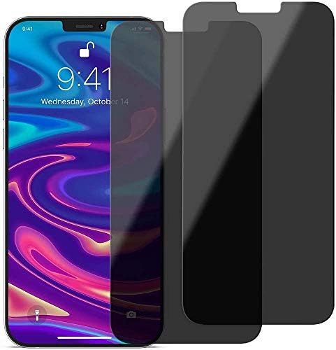 UPONEW for Iphone 12 Pro Max Glass Privacy Screen Protector - [2 Pack] front Bubble Free Privacy Anti Spy